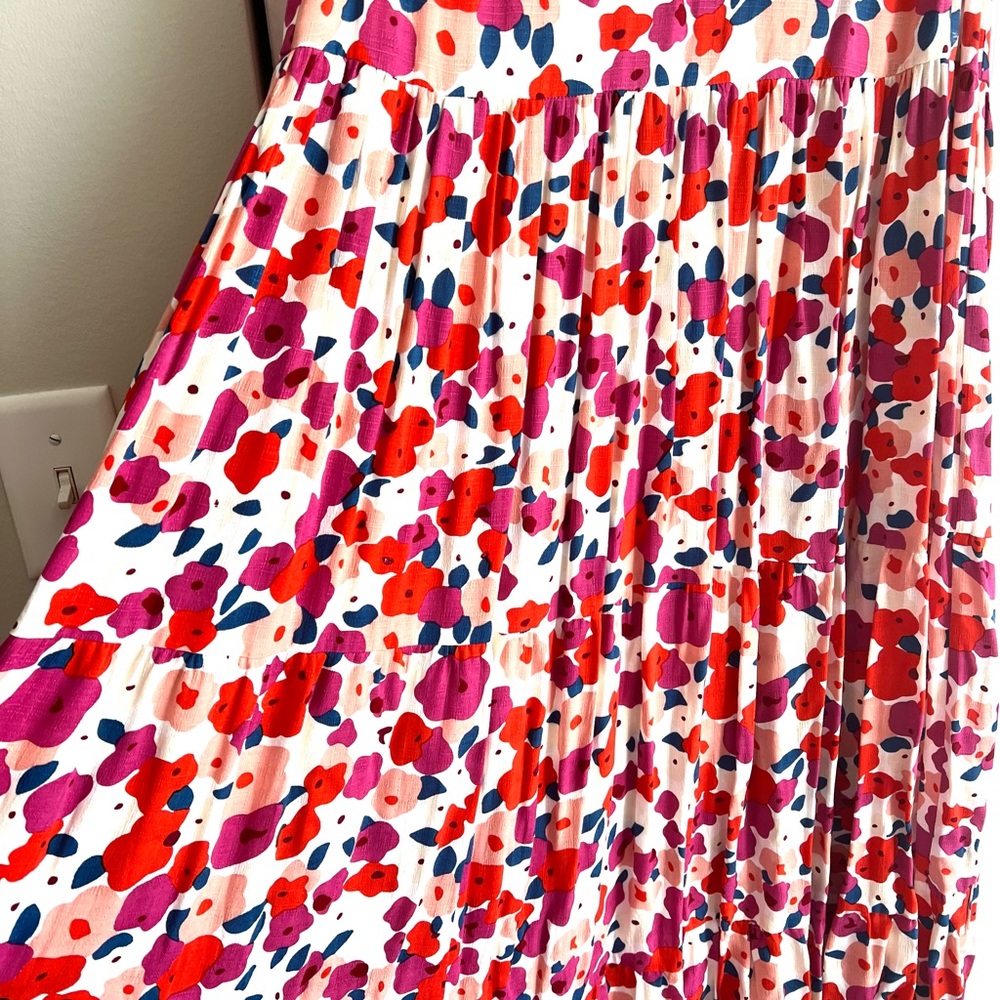 Mister Zimi Dress Australian Midi Floral Bright Ties At Neck PERFECTLY FLAWLESS! - Picture 7 of 15